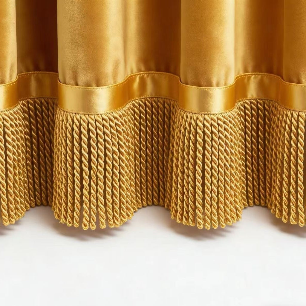 Noble Curtain with Fringe Trim | High & Bury