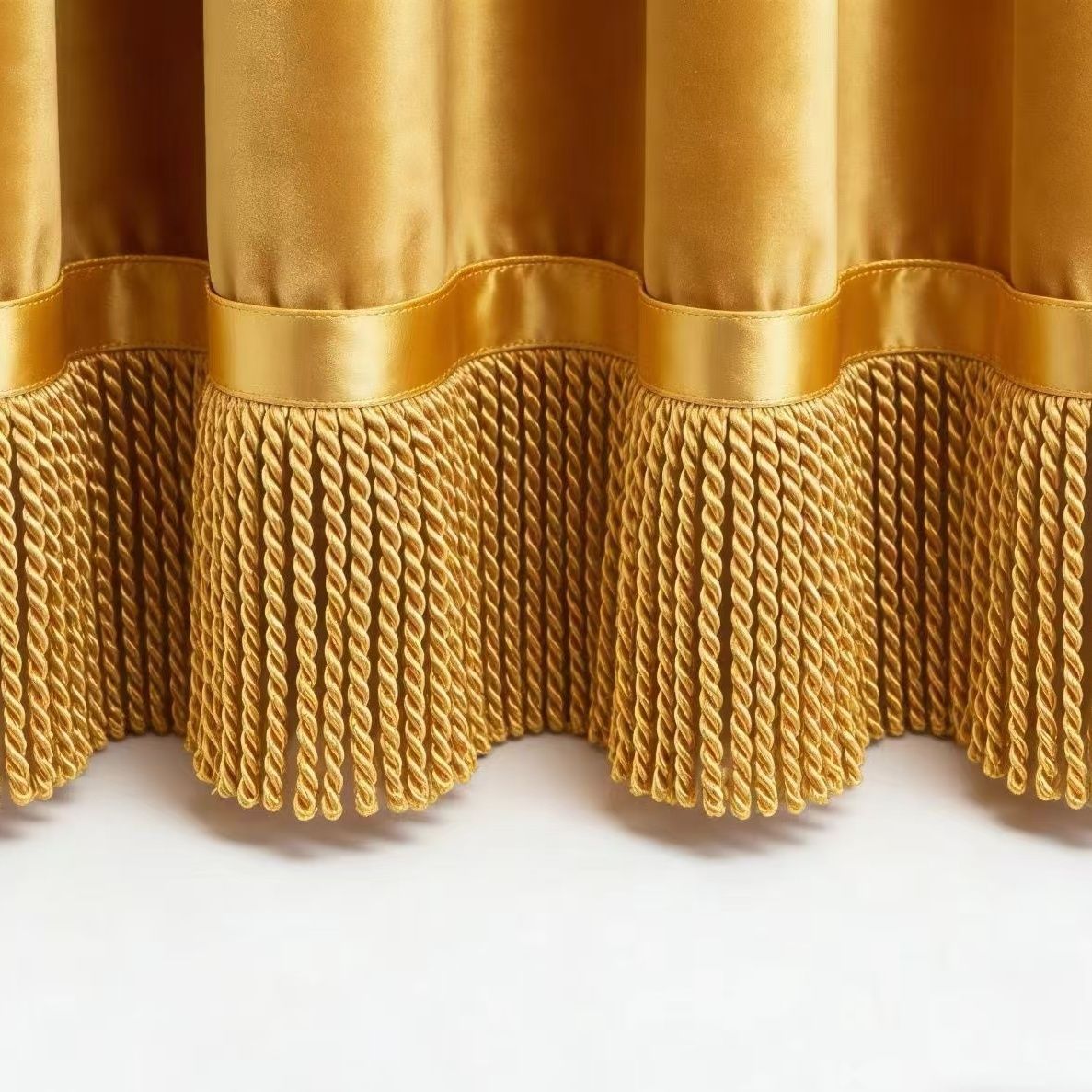 Noble Curtain with Fringe Trim | High & Bury