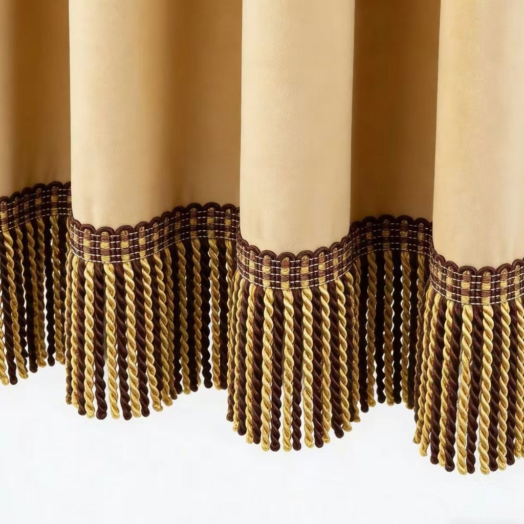Noble Curtain with Fringe Trim | High & Bury