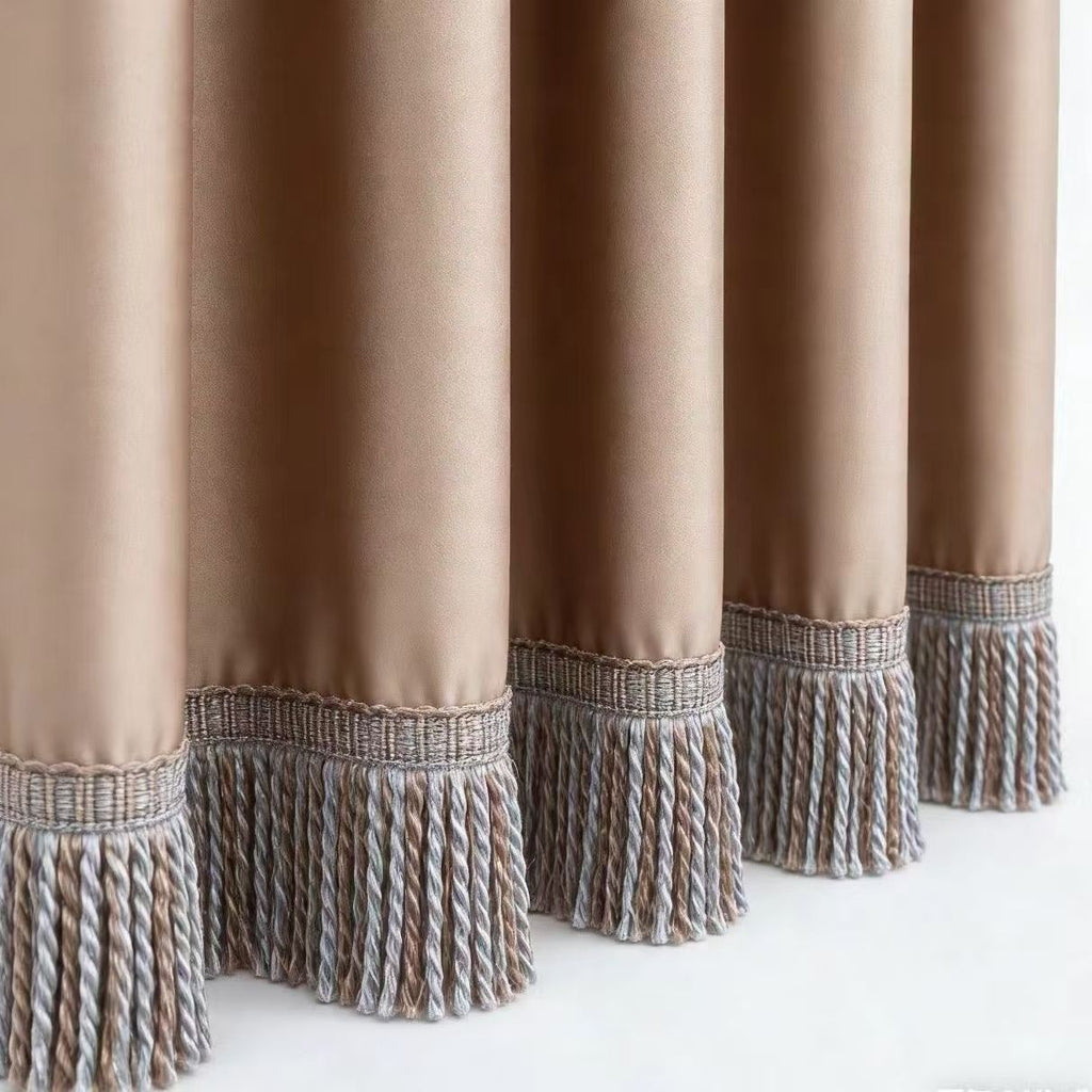 Noble Curtain with Fringe Trim | High & Bury