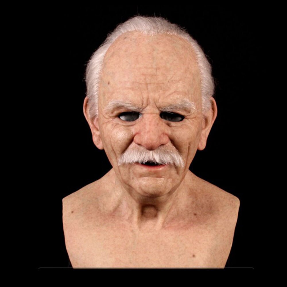 Old Man Halloween Mask, Realistic Latex Costume Mask for Adults, view 13