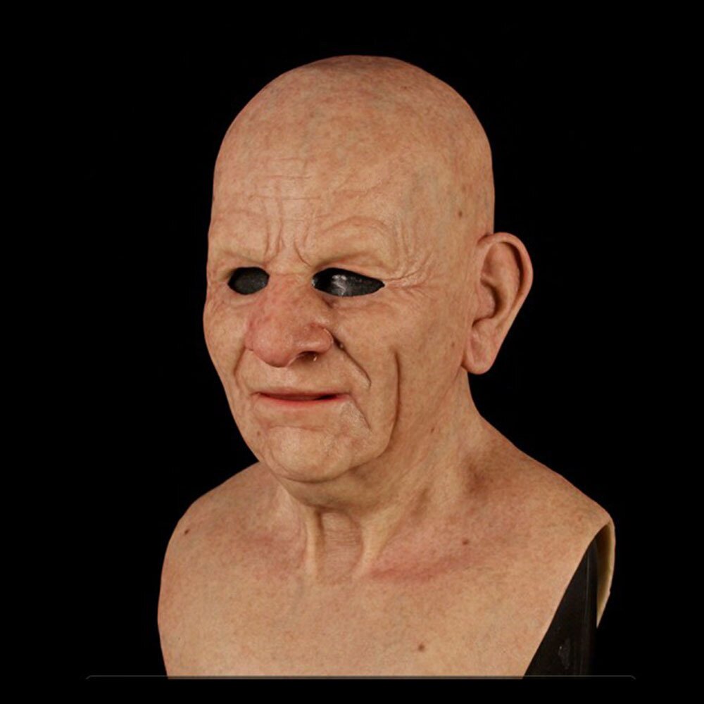 Old Man Halloween Mask, Realistic Latex Costume Mask for Adults, view 14
