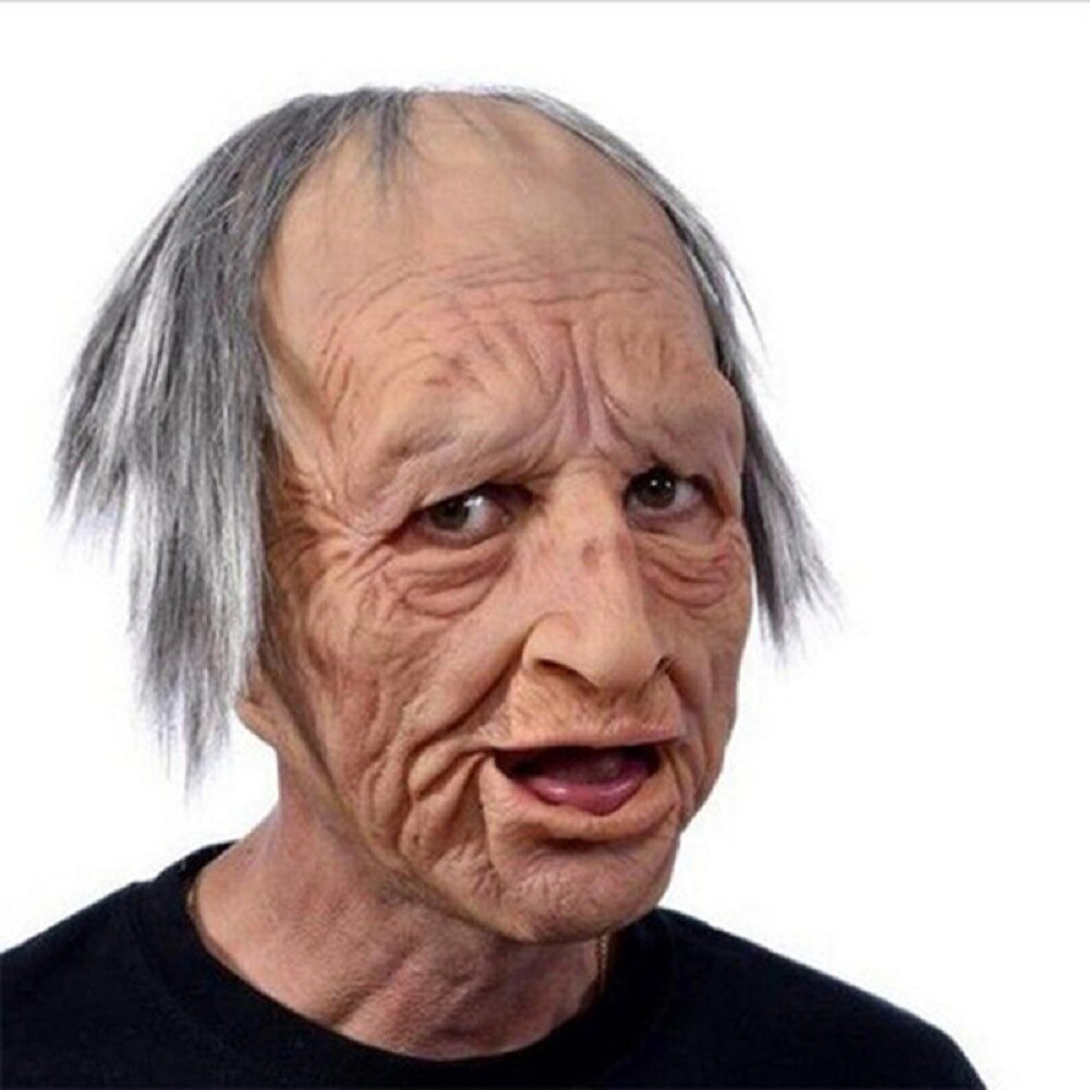 Old Man Halloween Mask, Realistic Latex Costume Mask for Adults, view 17