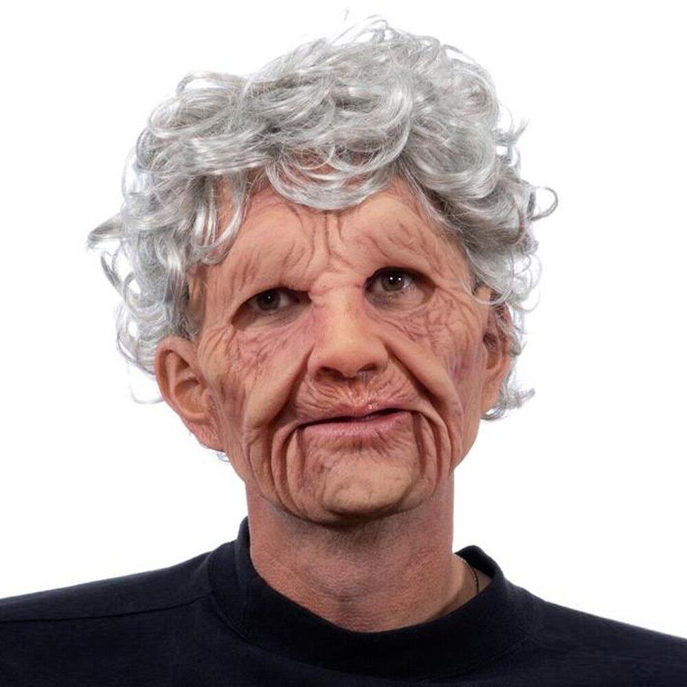 Old Man Halloween Mask, Realistic Latex Costume Mask for Adults, view 18