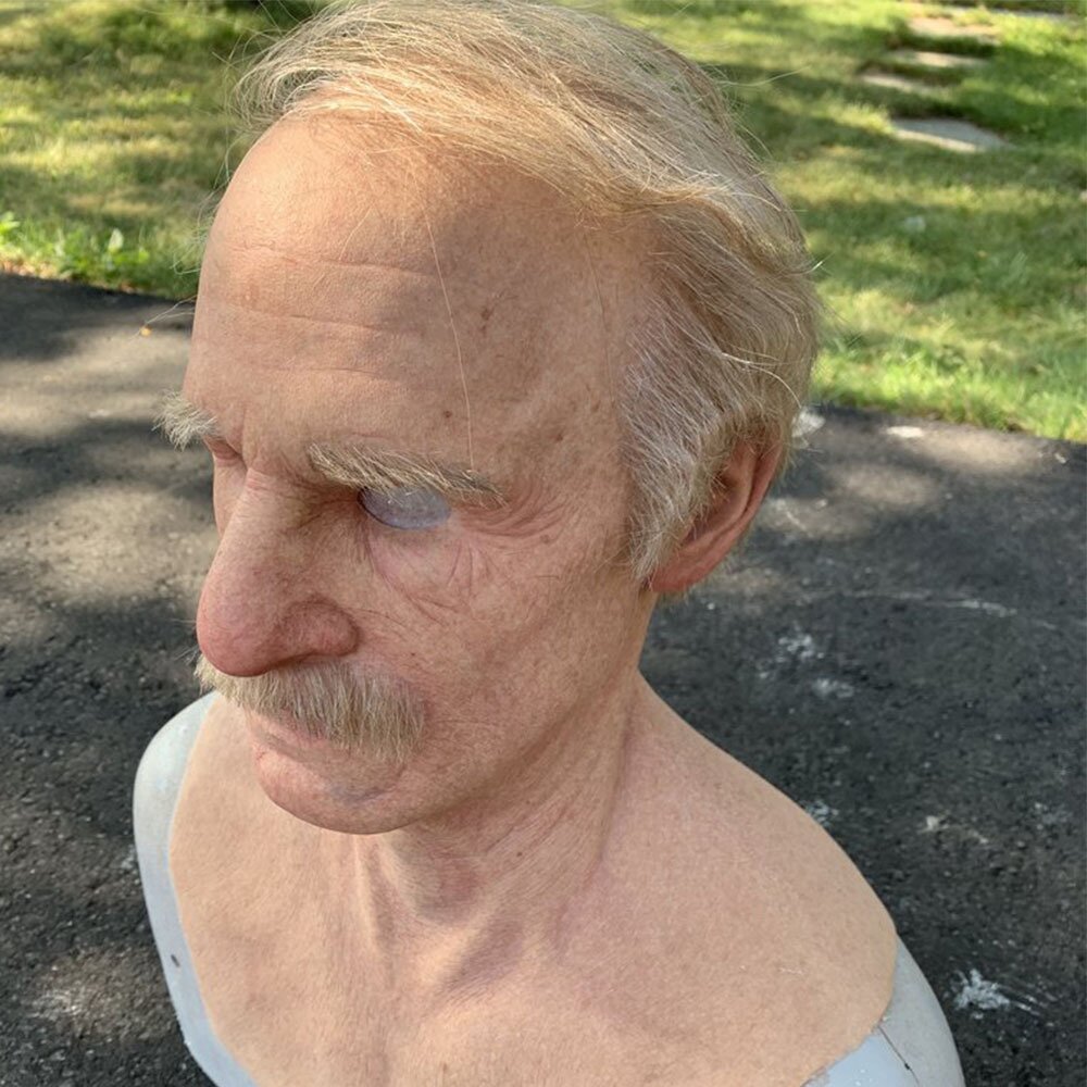Old Man Halloween Mask, Realistic Latex Costume Mask for Adults, view 4