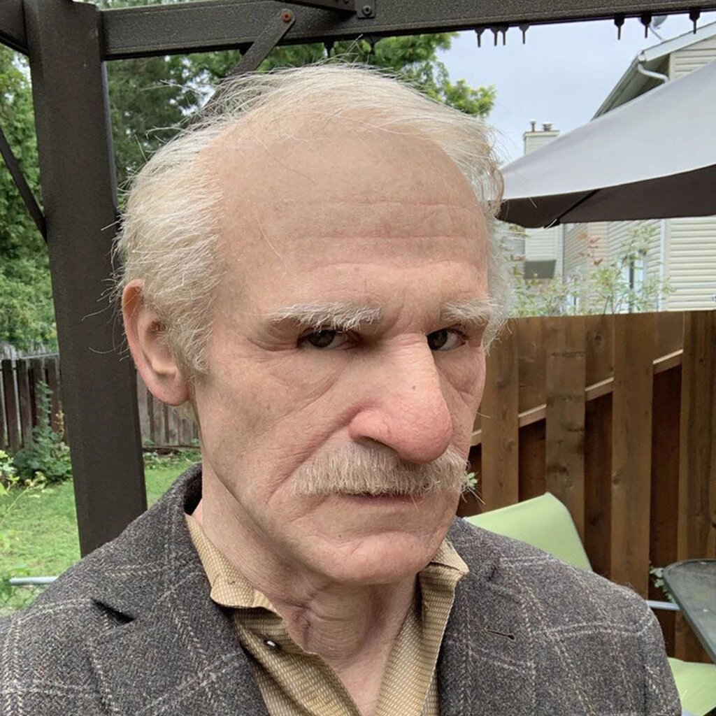 Old Man Halloween Mask, Realistic Latex Costume Mask for Adults