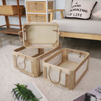 Open Storage Basket with Natural Fiber and Raffia Covering | High & Bury