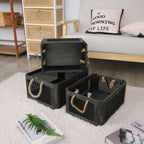 Open Storage Basket with Natural Fiber and Raffia Covering | High & Bury