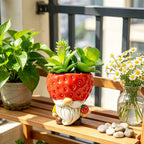 Original Flower Pot Figure with Gnome Motif | High & Bury