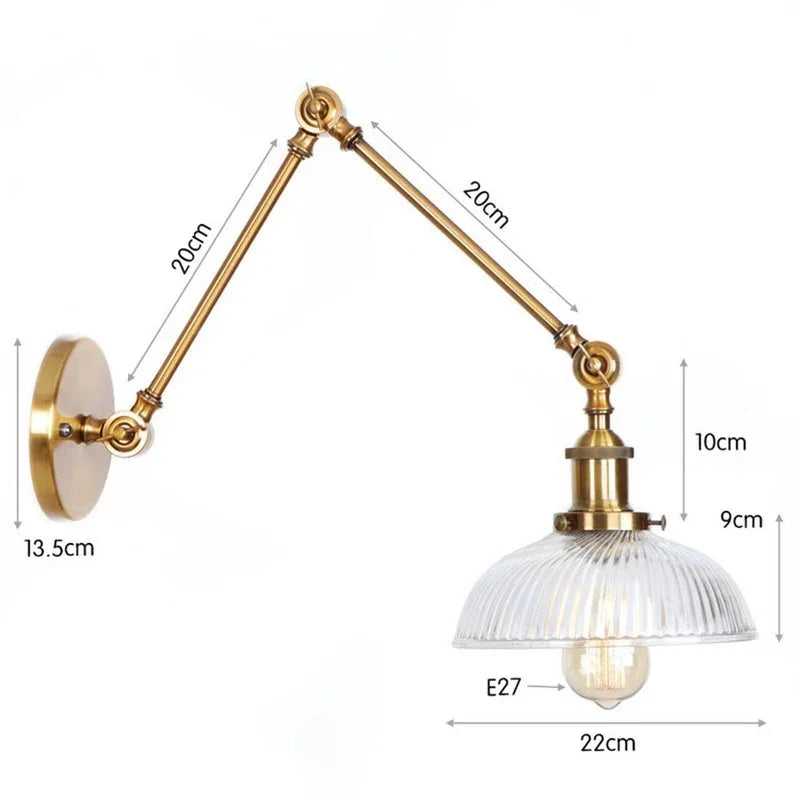 Orlunda Glass Adjustable Wall Lamp