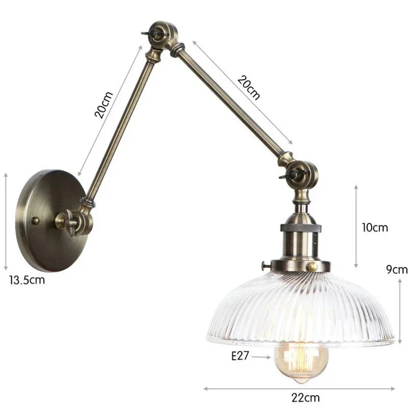 Orlunda Glass Adjustable Wall Lamp
