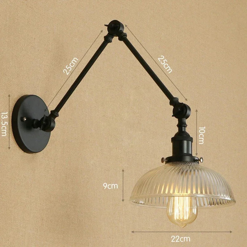 Orlunda Glass Adjustable Wall Lamp