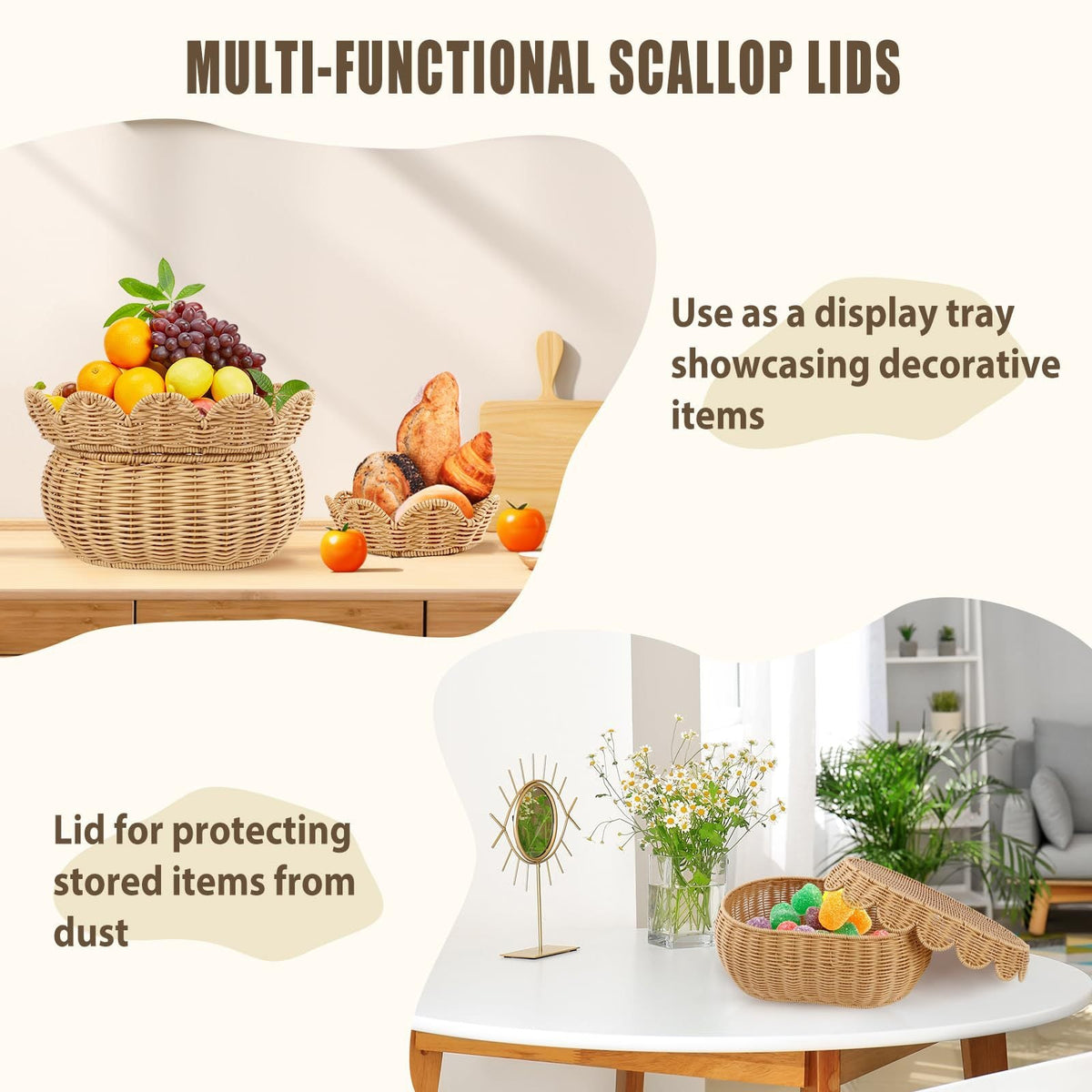 Ornate Decoration Basket made from Natural Materials | High & Bury