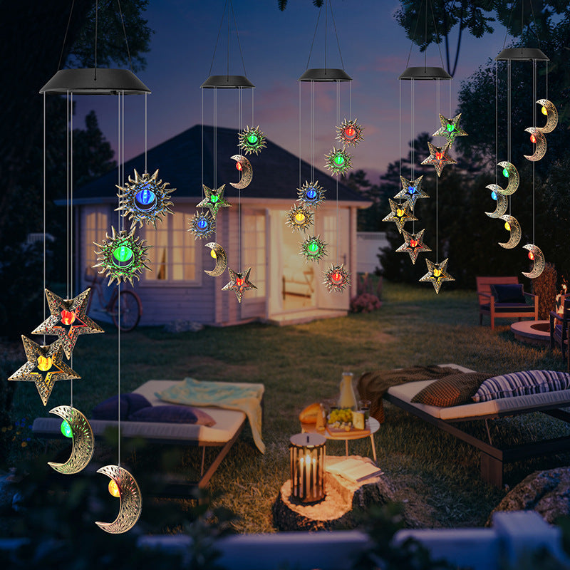Outdoor Metal Star Wind Chime with Resonating Aluminum Tubes | High & Bury