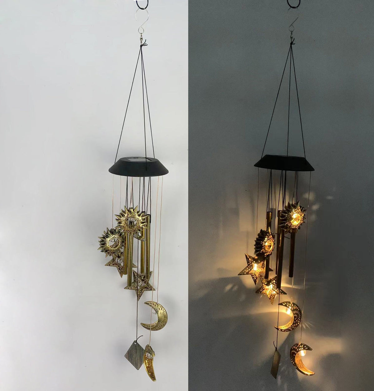 Outdoor Metal Star Wind Chime with Resonating Aluminum Tubes | High & Bury