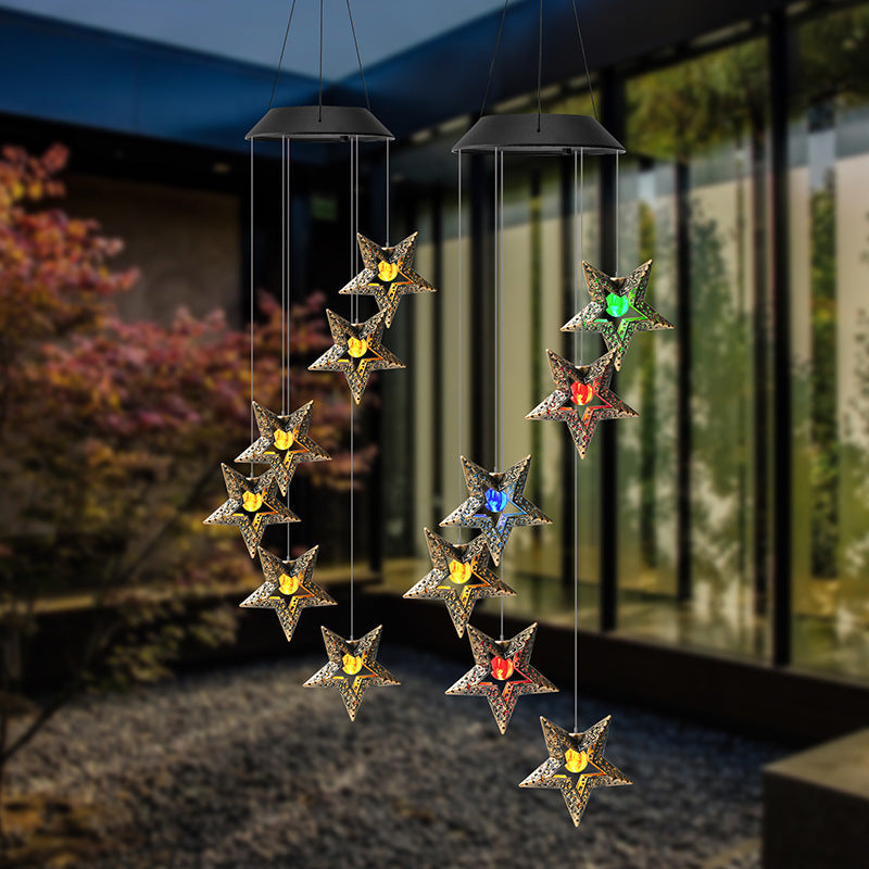 Outdoor Metal Star Wind Chime with Resonating Aluminum Tubes | High & Bury