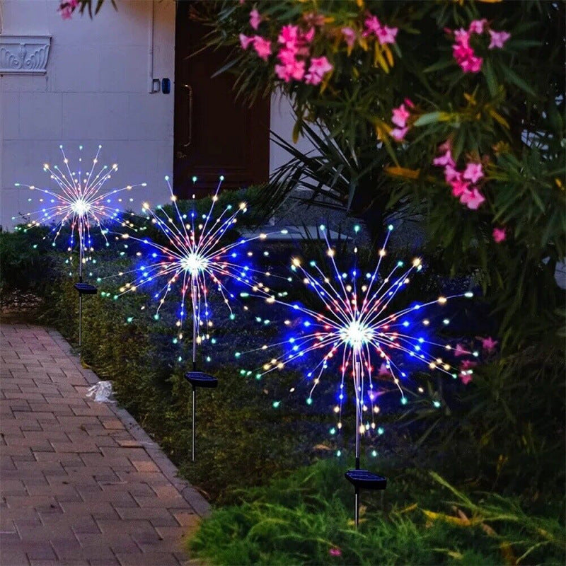 Outdoor Solar Firework Starburst LED Garden Stake Lights | High & Bury