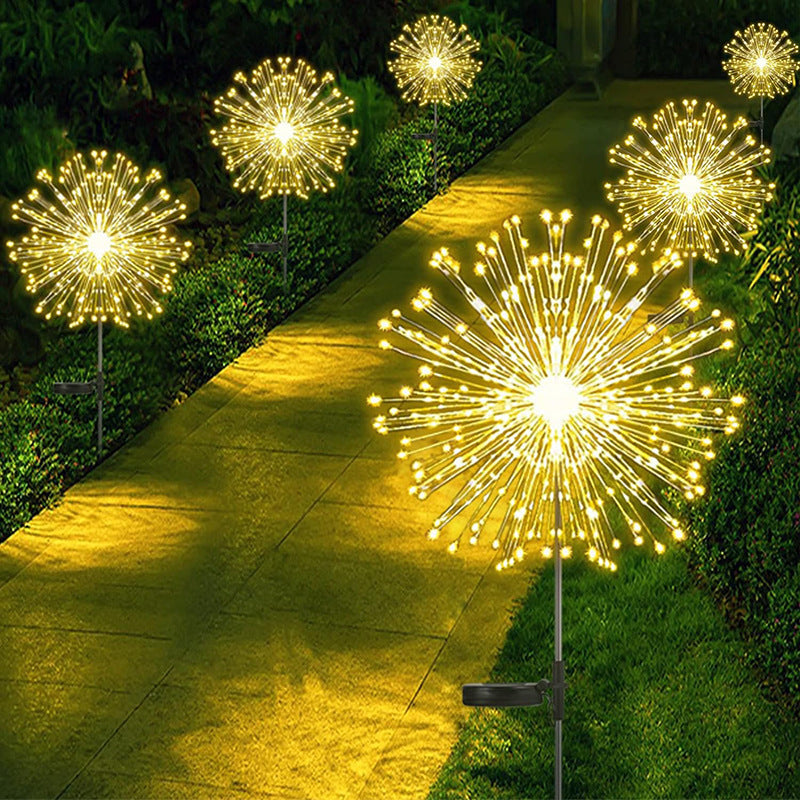Outdoor Solar Firework Starburst LED Garden Stake Lights | High & Bury