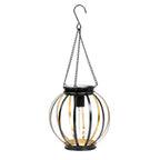 Outdoor Solar Hanging Lights in Metal Cage with Warm LED Candle Light | High & Bury