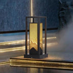Outdoor Solar Lantern Path Light with Decorative Frosted Glass Panels | High & Bury