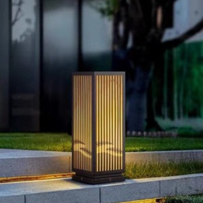 Outdoor Solar Lantern Path Light with Decorative Frosted Glass Panels | High & Bury