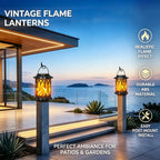 Outdoor Solar-Powered Metal Hanging Light with Decorative Grid and Flickering LED Candle | High & Bury
