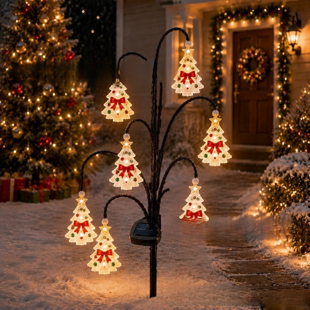 Outdoor Solar-Powered Reindeer LED String Light Garland | High & Bury
