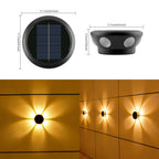 Outdoor Solar Wall Sconce Multi-Beam Decorative LED Accent Light | High & Bury