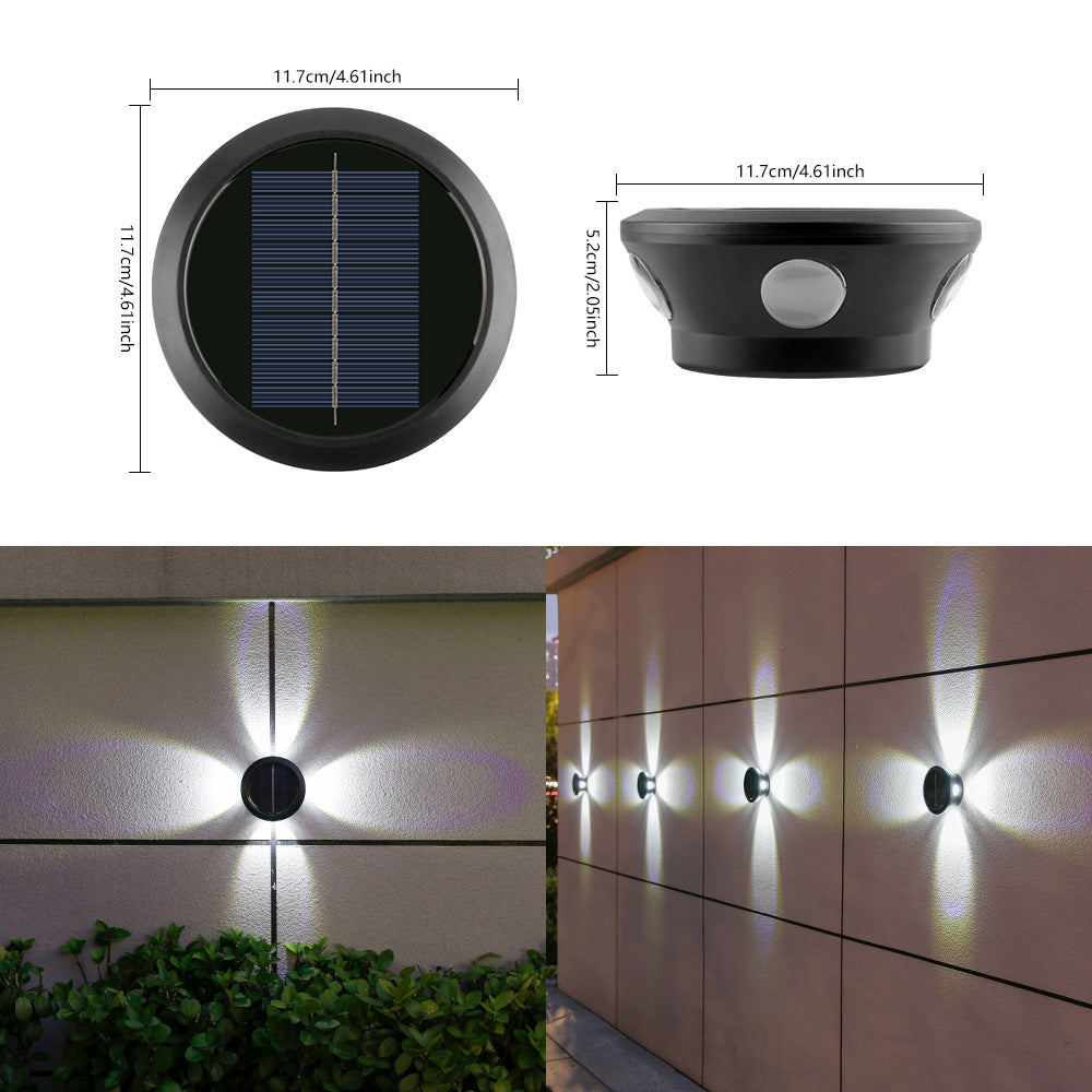 Outdoor Solar Wall Sconce Multi-Beam Decorative LED Accent Light | High & Bury