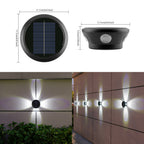 Outdoor Solar Wall Sconce Multi-Beam Decorative LED Accent Light | High & Bury