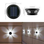 Outdoor Solar Wall Sconce Multi-Beam Decorative LED Accent Light | High & Bury