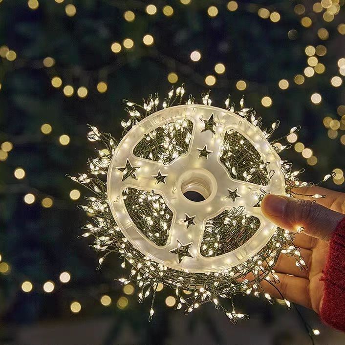 Outdoor Waterproof Micro LED Fairy Lights with Clear Star Wreath | High & Bury