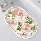 Oval Floral Design Bath Mat | High & Bury