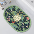 Oval Floral Design Bath Mat | High & Bury