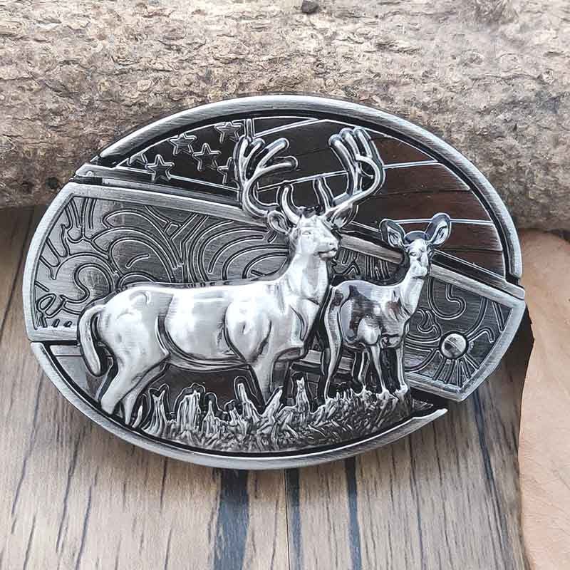 Oval Zinc Alloy Cowboys Belt Buckle with Hidden EDC Tool, 3.03 x 2.36 inch, view 13
