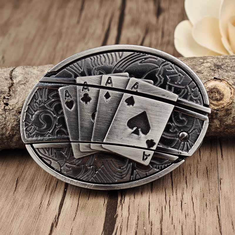 Oval Zinc Alloy Cowboys Belt Buckle with Hidden EDC Tool, 3.03 x 2.36 inch, view 15