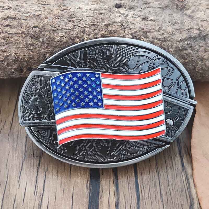 Oval Zinc Alloy Cowboys Belt Buckle with Hidden EDC Tool, 3.03 x 2.36 inch, view 17