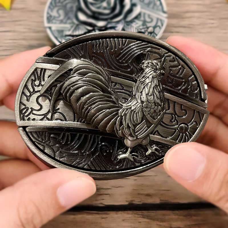 Oval Zinc Alloy Cowboys Belt Buckle with Hidden EDC Tool, 3.03 x 2.36 inch, view 18