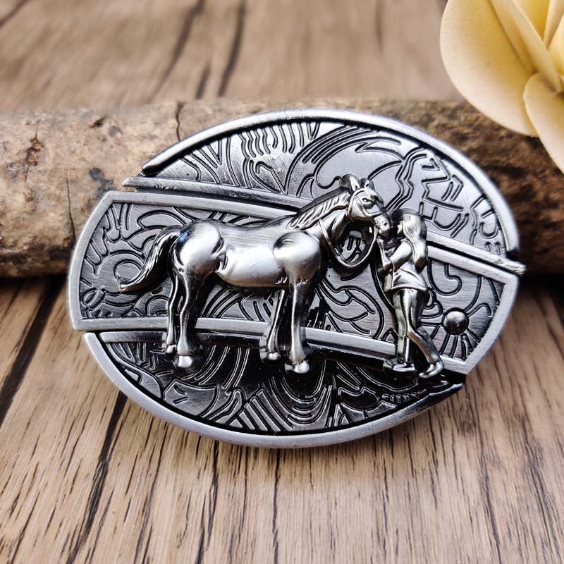 Oval Zinc Alloy Cowboys Belt Buckle with Hidden EDC Tool, 3.03 x 2.36 inch, view 21