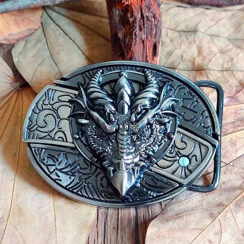 Oval Zinc Alloy Cowboys Belt Buckle with Hidden EDC Tool, 3.03 x 2.36 inch, view 23