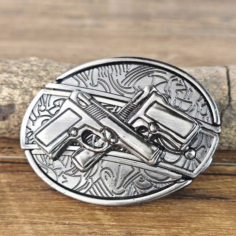 Oval Zinc Alloy Cowboys Belt Buckle with Hidden EDC Tool, 3.03 x 2.36 inch, view 25