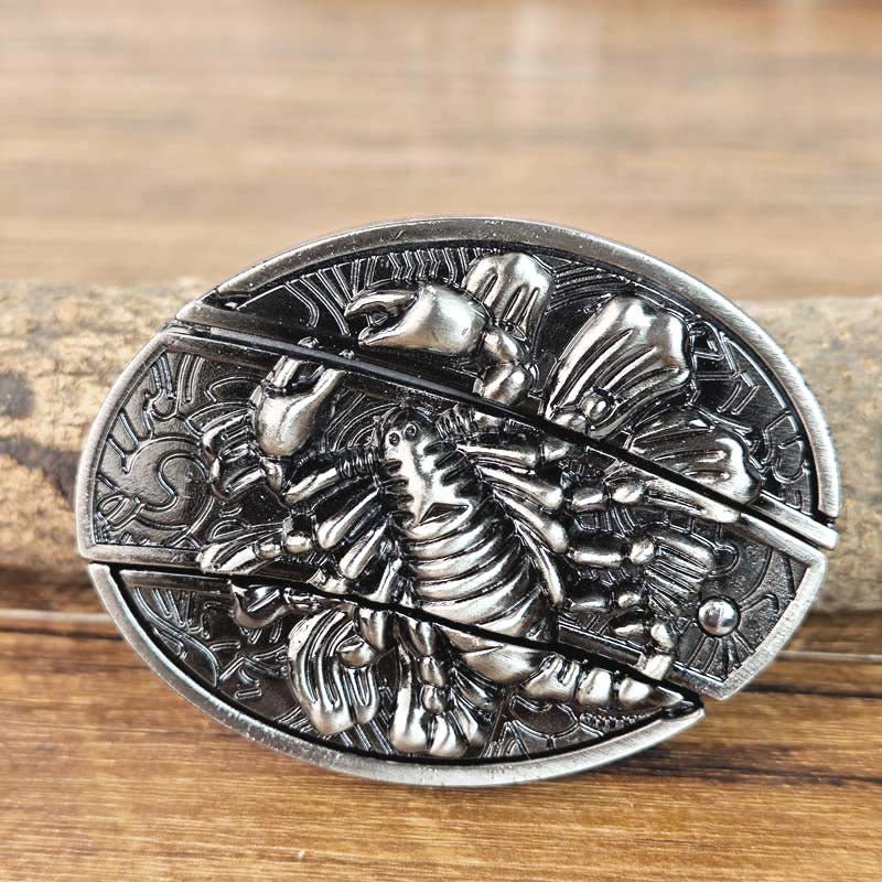 Oval Zinc Alloy Cowboys Belt Buckle with Hidden EDC Tool, 3.03 x 2.36 inch, view 26