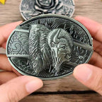 Oval Zinc Alloy Cowboys Belt Buckle with Hidden EDC Tool, 3.03 x 2.36 inch, view 28