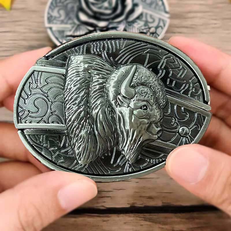 Oval Zinc Alloy Cowboys Belt Buckle with Hidden EDC Tool, 3.03 x 2.36 inch, view 28