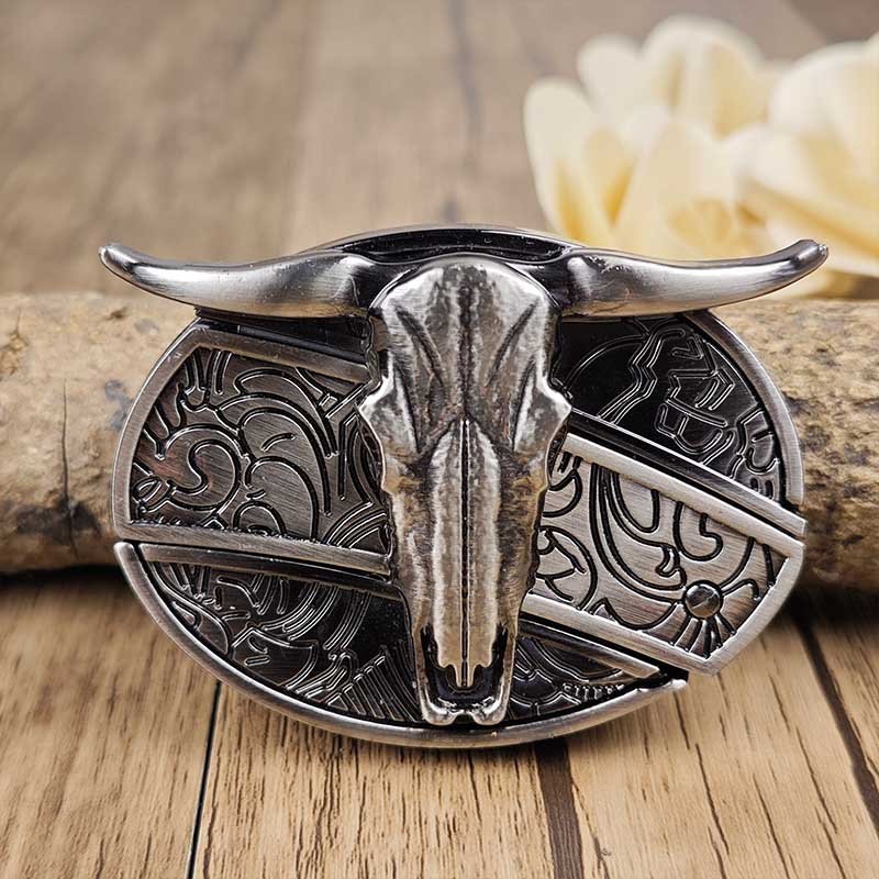 Oval Zinc Alloy Cowboys Belt Buckle with Hidden EDC Tool, 3.03 x 2.36 inch, view 8
