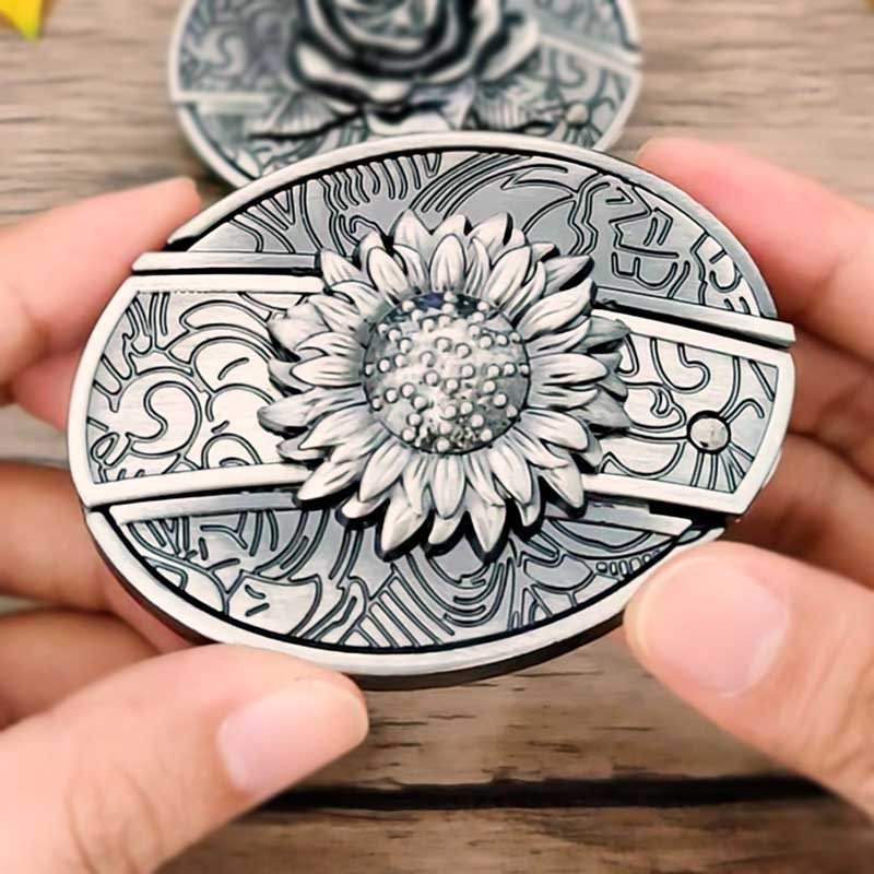 Oval Zinc Alloy Cowboys Belt Buckle with Hidden EDC Tool, 3.03 x 2.36 inch, view 9