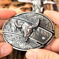 Oval Zinc Alloy Cowboys Belt Buckle with Hidden EDC Tool, 3.03 x 2.36 inch
