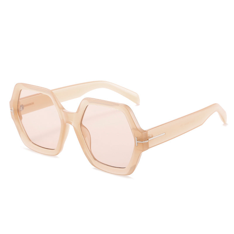 Oversized Hexagonal Sunglasses with Gradient UV400 Lenses, view 10