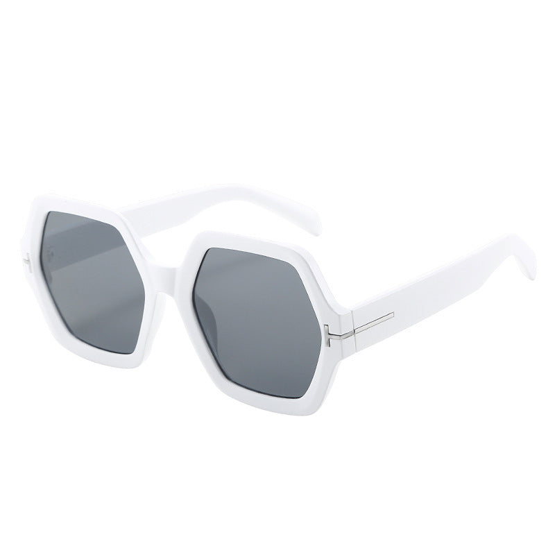 Oversized Hexagonal Sunglasses with Gradient UV400 Lenses, view 12
