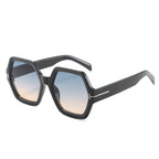 Oversized Hexagonal Sunglasses with Gradient UV400 Lenses, view 6
